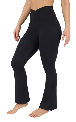 Yogalicious Womens Crossover High Waisted Flare Legging...