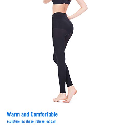 Swolf Compression Pantyhose Women Men, 20-30 Mmhg Graduated Firm Support Footless Compression Stockings - Rootless Waist High Edema Moderate Varicose Veins Medical Compression Tights (Black, Medium) #TOP2