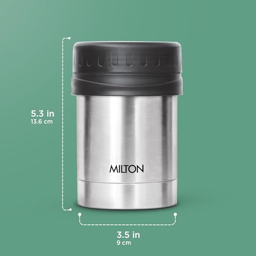 Image of Milton Soup Flask Deluxe 350 Thermosteel I 100% Leak Proof I Premium SS304 Stainless Steel I Vacuum Insulated I Thermos for Soup, Tea, Coffee, 340ml, Silver
