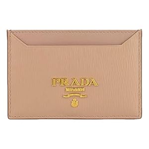 Prada Vitello Move Cipria Beige Leather Triangle Logo Card Wallet 1MC208