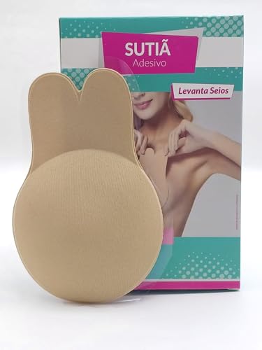 Sutiã Adesivo Invisível em Formato de Coelho Levanta Seios Reutilizável Nude Tamanho ùnico Lavavel e