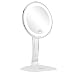 KEDSUM Upgraded 10X Magnifying Lighted Makeup Mirror,Desktop Vanity Mirror with Height 12.6-15.75",Cosmetic Magnification Mirror with Lights,Wireless Tabletop Mirror,Lighted Mirror,Rotates 360°