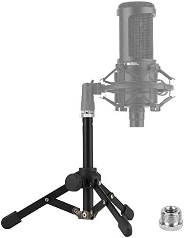 Geekria for Creators Tabletop Tripod Mic Stand Compatible with Audio-Technica AT2020, AT2020USB, AT2035, AT2050, ATR2500x Microphones, Desktop Mic Stand with Foldable Non-Slip Feet