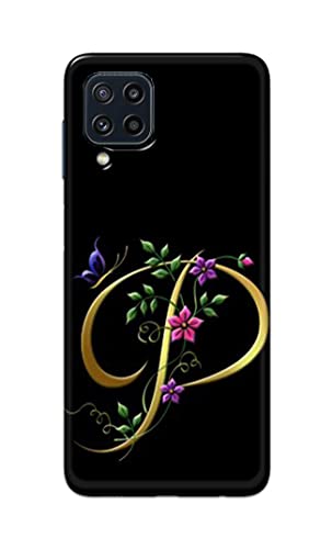 Image of Printed Hard Back Cover Case for Samsung Galaxy M32 4G | Samsung Galaxy M32 Prime Edition Back Cover (Alphabet P) -1803