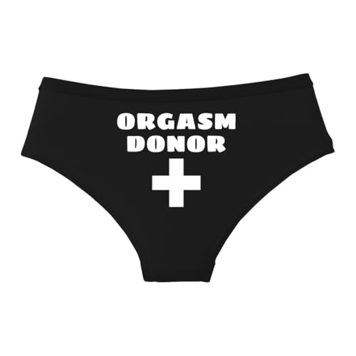 Dirty Words Slutty Panties for Women Sex Club Underwear Sissy Slut Panty (US, Alpha, XX-Large, Regular, Regular, Black, Orgasm Donor)