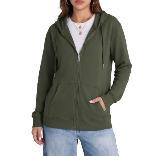 Image of Witsmile Zip Up Hoodie Women Oversized Sweatshirt Long Sleeve 2026 Fall Outfit Lightweight Jackets Workout Clothes