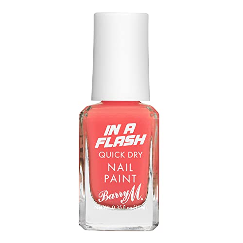 Barry M In a Flash Quick Dry Nail Paint, Shade Swift Coral, Quick Dry Nail Polish