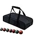 Bocce Ball Bag - Waterproof Carrying Case, Zipper Storage Organizer | Portable Bocce Set Holder for Outdoor Lawn Backyard Camping Beach Exercise Games Sportsmen Travel Use
