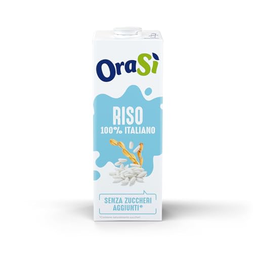 OraSì Bevanda di riso, 1 litro - Alternativa vegetale al latte con riso italiano - Senza lattosio e glutine - Naturale e leggera - Per dieta vegana, ricette e colazione