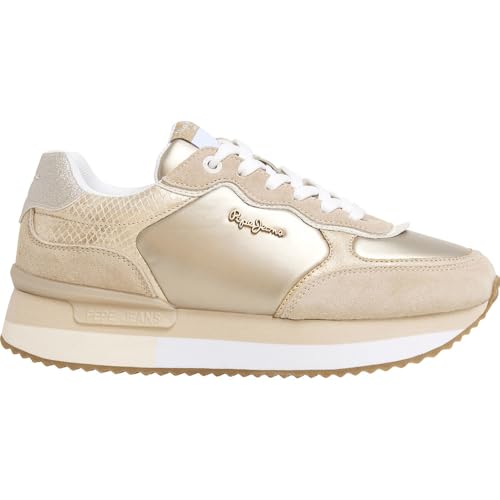 PEPE JEANS RUSPER Shine, Zapatilla Unisex Adulto, Sand, 37 EU