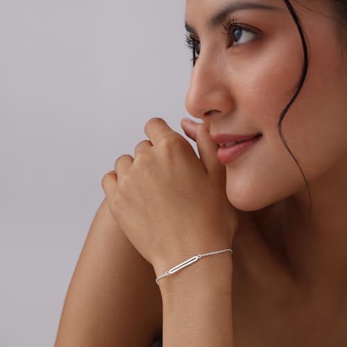 Image of TRUESILVER ACPL 925 Sterling Silver Bracelet for Women & Girls | BIS Hallmarked Cubic Zirconia Mother of Pearl Heart & Circle Bracelets Gift for Wedding Anniversary Birthday