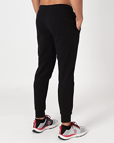 Layer 8 Men's Jogger Pant Performance Active Tech Knit 2.0 Athletic Fleece Sweatpant (Small, Black Solid) #TOP1