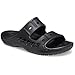 Crocs Unisex Men's and Women's Baya Two-Strap Slide Sandals, Black, Numeric_12 US