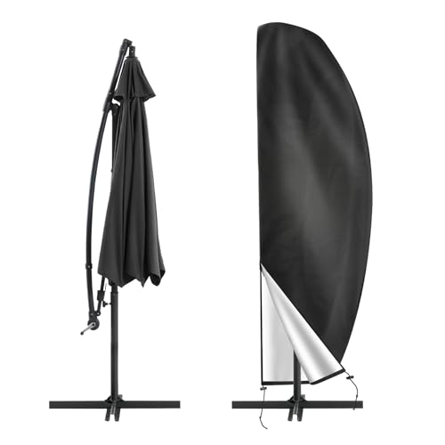Housse Parasol Déporté pour Parasol Ø 2-4m, 210D Oxford Housse de Protection pour Parasol avec Sac de Rangement, Imperméable Anti-UV Housses pour Parasols...