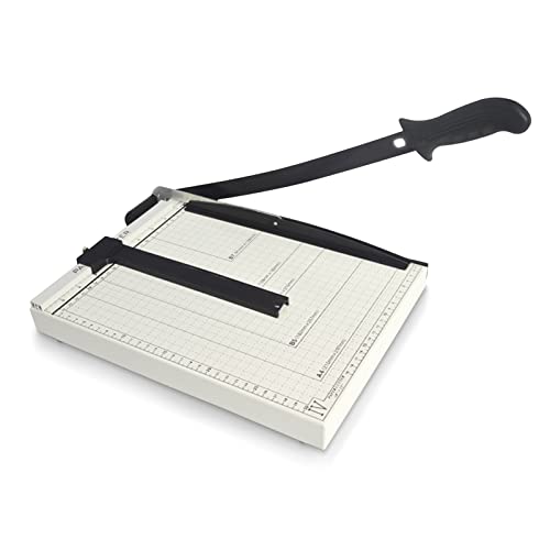 plplaaoo Guillotina Papel, Cizalla A3 A4, Cortador de Papel Profesional, Manual, Máxima Precisión, con Imán, Blanco