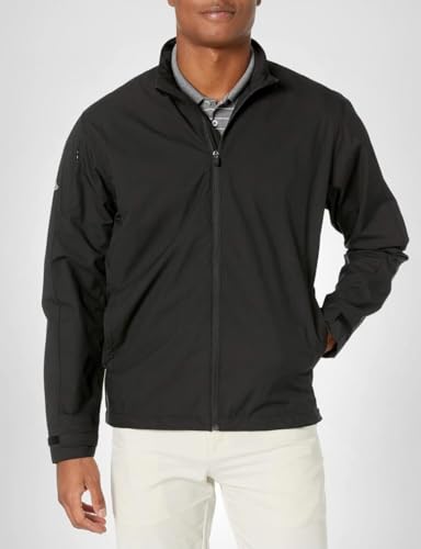 Callaway Men&rsquo;s Long Sleeve Full-Zip Wind Jacket, Wind and Water Resistant Performance Apparel (Available in Big & Tall), Black, Medium