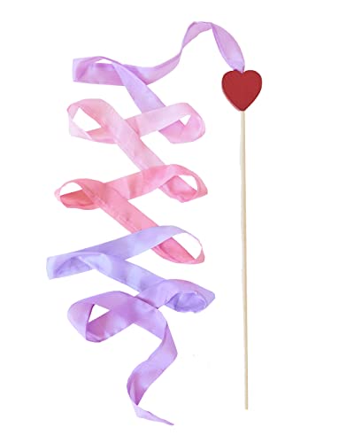Sarah's Silks Blossom Streamer - 8 Foot Long Ribbon Wand for Kids Dance, Baton Stick Twirling and Rhythmic Gymnastics Bright Colored 100% Silk Ribbon and Wooden Birch Handle, 1 Piece