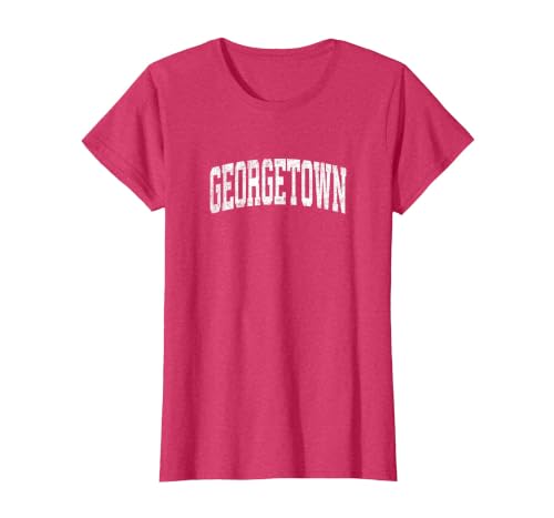 Georgetown Massachusetts MA Vintage Athletic Sports Design T-Shirt, Women, Red Heather, Large