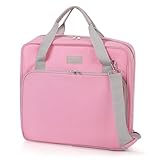 SKYDUE Zipper Binder, 3 Inch 3 D-Rings, 700 Sheets Capacity, Expanding File Folders, Multi Pockets with Handle & Shoulder Strap, School Binder Organizer, Pink