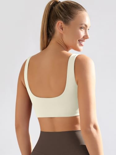 Image of ODODOS Square Neck Sports Bra for Women Wirefree Non Padded Yoga Tank Workout Crop Tops
