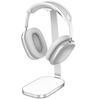 VICHYIE Kopfhörer Ständer, Schwerer Headset Halterung für AirPods Max, Schreibtisch Zubehör für Over-Ear Kopfhörer, Gaming Headsets, aus Aluminium, ABS und Silikon - Silber weiß