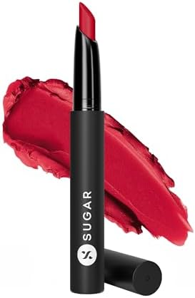 SUGAR Cosmetics Matte Attack Lipstick for Women | Transferproof & Smudgeproof | Lasts upto 12hrs | Enriched With Jojoba Oil | 2gm - 17 Grateful Red