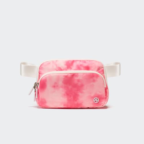 Image of Pander Nylon Crossbody Belt Bag with Excess Strap Keepers, 6-Pocket Adjustable Sling Fanny Pack for Travel and Everyday Carry, Cloud Pink