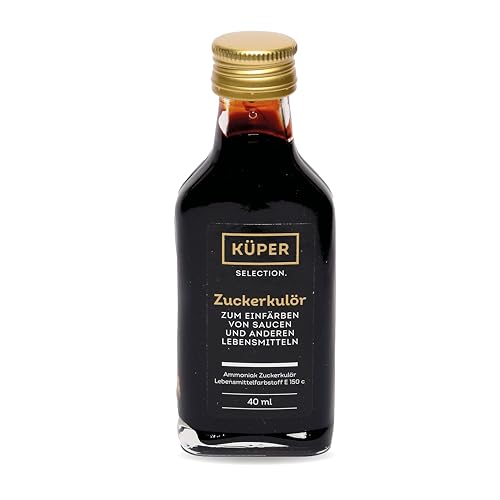 Küper Gourmet Zuckerkulör – 40 ml - flüssige Lebensmittelfarbe braun - Zuckercouleur für Soßen, Dressings oder süße Saucen – dunkler Zucker Couleur