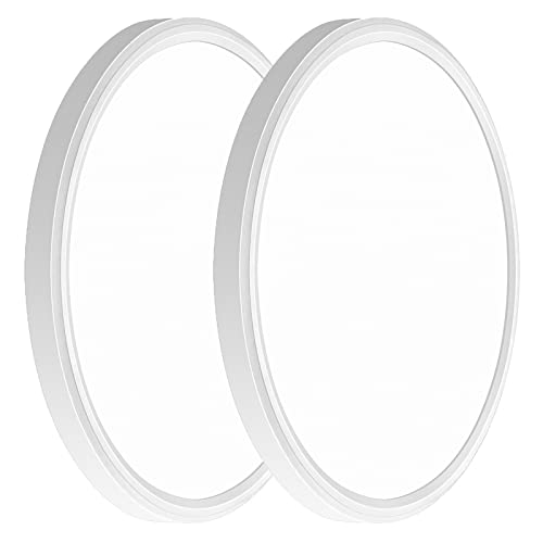MODERN LED Flush Mount Ceiling Light, 9inch High Bright 2800lm, Super Slim LED Ceiling Light Fixture, Ceiling Light for Bedroom, Living Room, Dining Room… (White, 9in-2Pack)