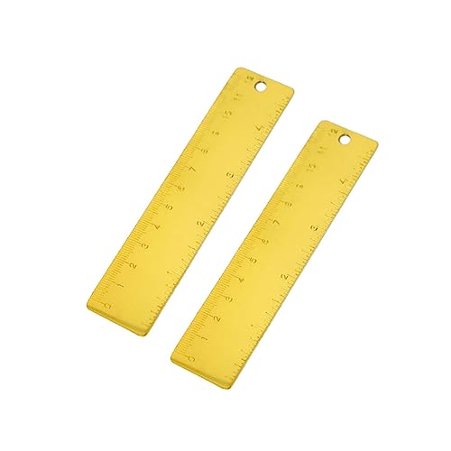 Abaodam 2個 ステンレス製定規 北欧デザインの精密スケール付き描画用定規 学生や設計者向け携帯便利な短尺