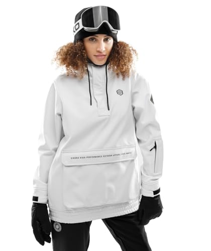SIROKO - Giacca da Snowboard con Tasca a Marsupio da Donna W3-W Antarctica - S - Bianco