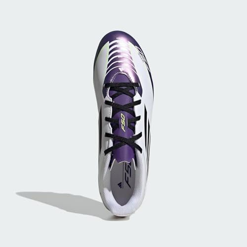 Image of adidas X Messi Unisex Adult F50 Club FxG Messi Football Shoes Synthetic Upper with Leather Forefoot /Firm Ground Outsole All Season, 11 UK, White