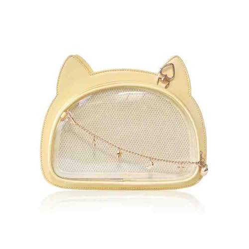 Ita Bag Cat Shaped JK Uniform, Kawaii Japanese Message Shoulder Purse, Anime Clear Pin Display With Insert For Cosplay