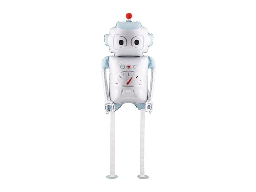 Globo de papel de aluminio con diseño de robot de 80 cm para helio, con patas de correr de 45 cm, globo para cumpleaños infantiles, fiesta robótica, globo de aire para decoración de cumpleaños, color