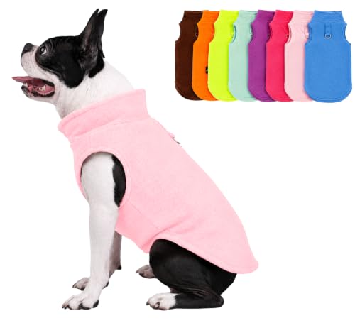 Image of JACKO & CO - Fleece Vest Dog Sweater with Leash Ring - Soft, Warm & Lightweight Pullover Coat for Small & Medium Dogs, Puppies & Cats - Cozy Fall /Winter /Spring Pet Jacket (Pink Lemonade, Small 4-6lbs)