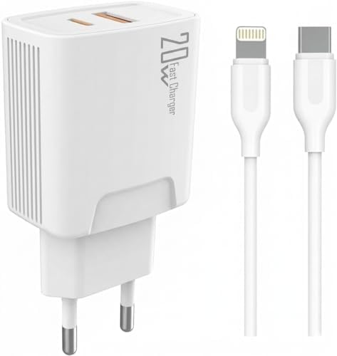 PDAteknoloji 20 watt USB + Type-C çıkışlı Hızlı Şarj Başlık Adaptör + 1m 3A Type-C to Lightning ile Uyumlu Kablo (Yerli Üretim) KDR-42 Beyaz (20w+iPhone ile Uyumlu Kablo) - Görsel 2