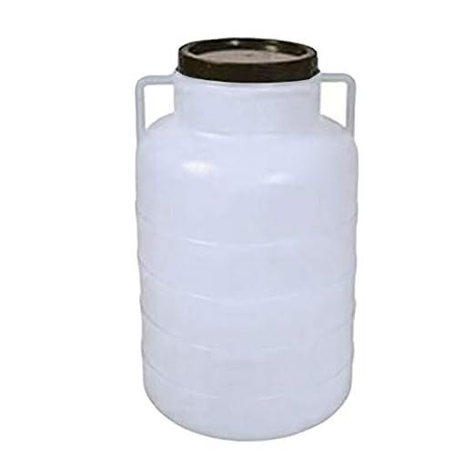 Bred hals tunna 60 liter vitt skruvlock vatten juice fjäderhandtag regntunna plasttunna
