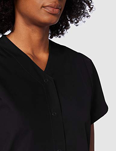 Adar Universal Scrubs For Women - Snap Front Scrub Top - 604 - Black - L #TOP1
