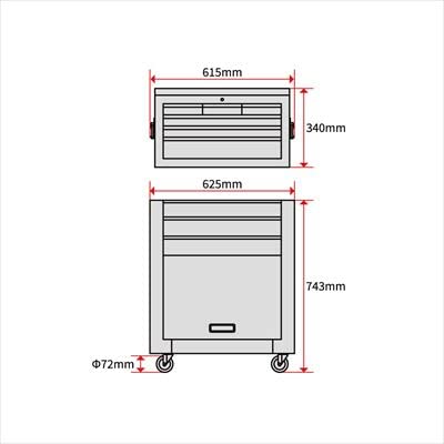 Amazon.co.jp: AP ツールチェストセット ブラック TC767 ｜ チェスト