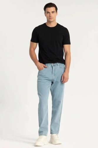 Image of Men Mom Fit High Waist Denim Jeans | Relaxed Fit Straight Leg Casual Denim Pants | Stylish Street Style & Office Wear