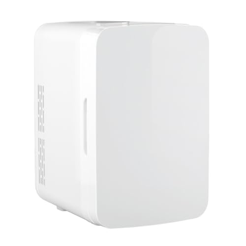 YASHE Mini Fridge, 10 Liter/12 Cans Small Fridgerator for Bedroom, AC/DC Thermoelectric Cooler and Warmer for Skincare Drink Office Dorm Car, White