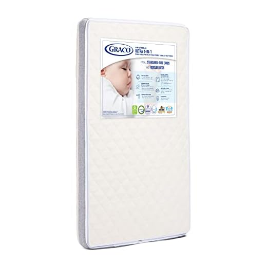 Graco Ultra 2-in-1 Premium Dual-Sided Crib & Toddler Mattress - 2021 Edition, GREENGUARD Gold and CertiPUR-US Certified, 100% Machine Washable, Water-Resistant Cover, Dual-Comfort for Infant & Toddler