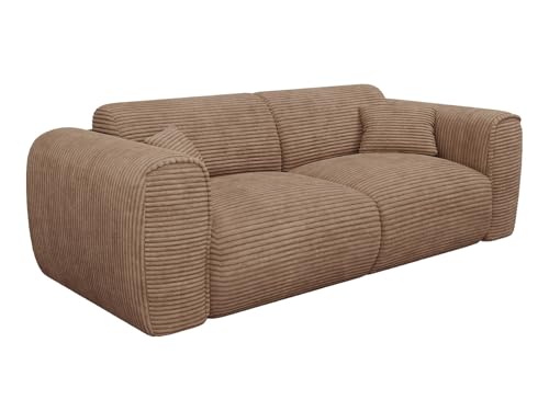 Vente-unique - Sofá Cama 3 plazas Pognia - Terciopelo - Topo