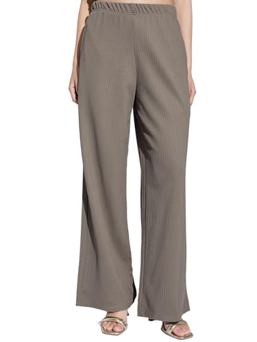 Pantalon élastique femme Selvia jambe large pour oublier les ceintures serrées