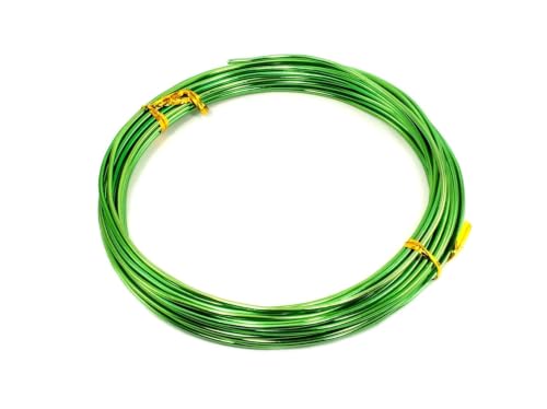Image of Beadsnfashion 10 Meters Aluminium Craft Wire for Art & Craft, Jewellery Design, Wire Wrapping, Flower Decoration, Floral Arrangement and DIY Handmade Projects (Green, 1.5 MM)