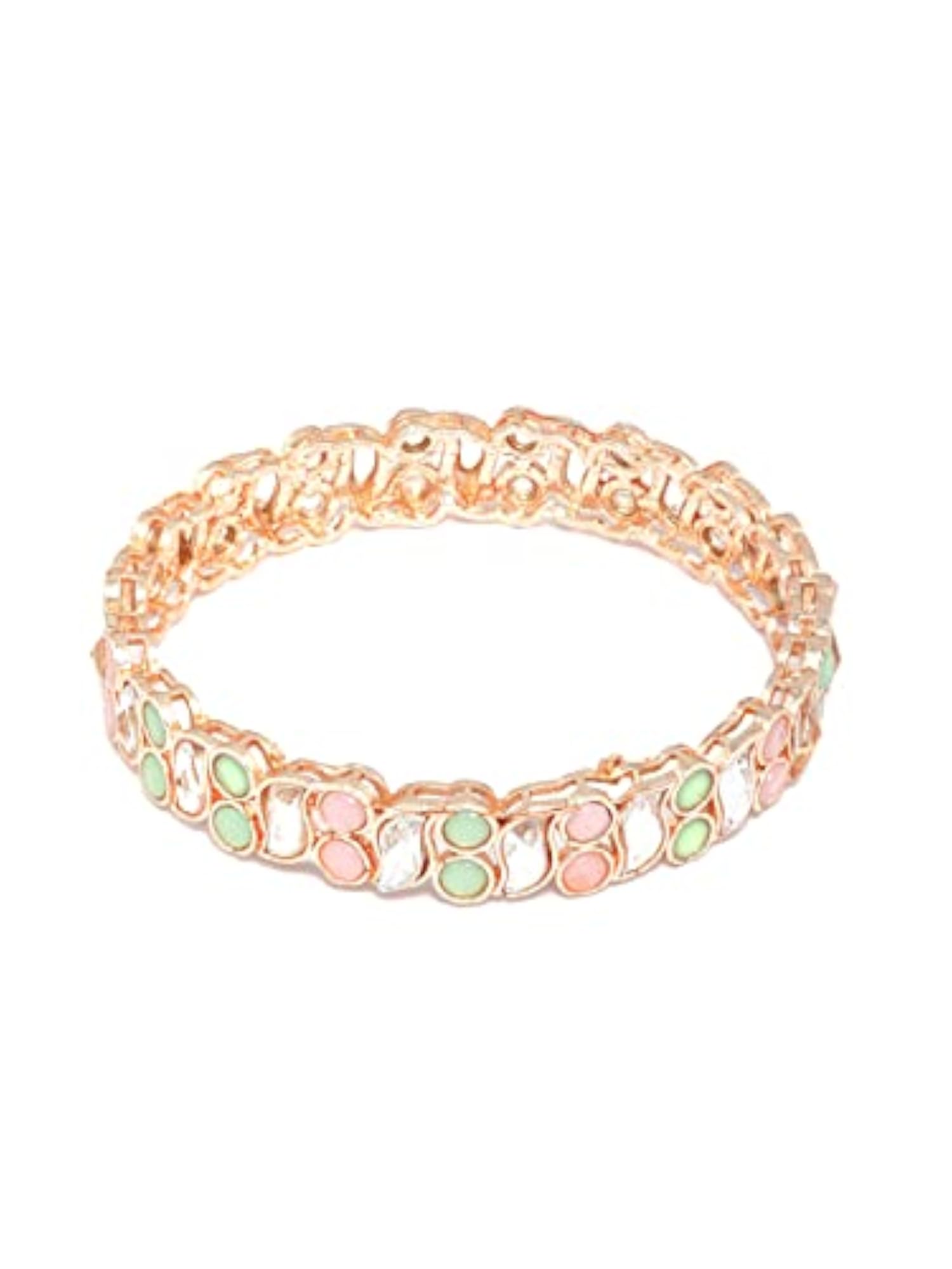Women's Set of 2 Coloured Stones Bangles, Elegant Gift
