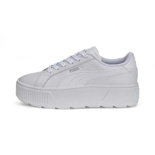 Basket PUMA Karmen L Jr pour enfant, tennis blanche en cuir au style skate moderne