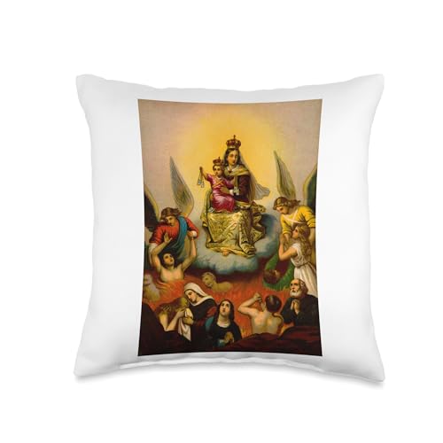 Scapular of Our Lady of Mount Carmel Brown Mt. Throw Pillow