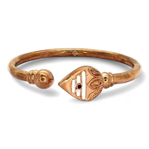 Image of panchaloha five metal Impon kada bracelets for men and women - Lord Muruga Vel - Panchaloha made of Gold, Silver, Copper, Zinc, and Iron - Thick Kada.