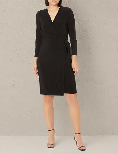 Anne Klein Womens Faux-Wrap Solid Sheath Dress3